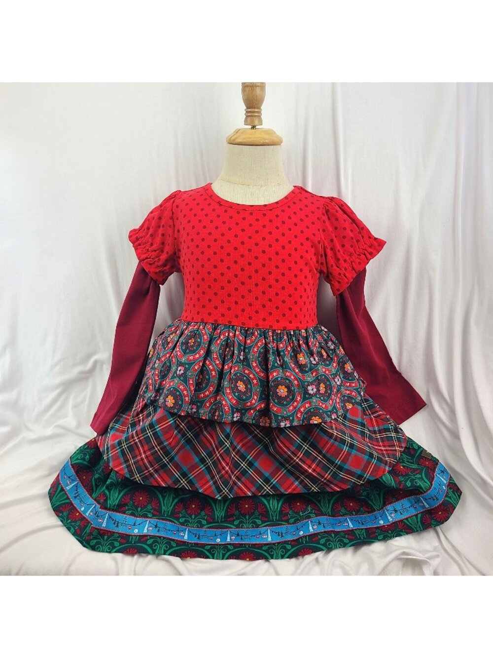 Matilda Jane Choose Your Own Path Jolly Holiday Dress Girls 4 Mixed Print Tiered